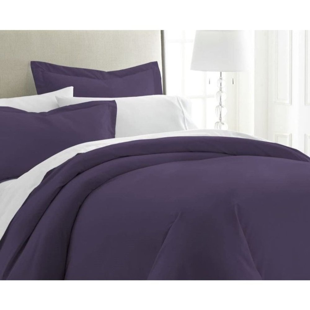 ienjoy Home Purple 2 Piece Premium Luxury Double Brushed Duvet Cover Set, Twin
